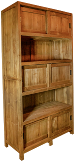 Bücherschrank mit 6 Schiebetüren