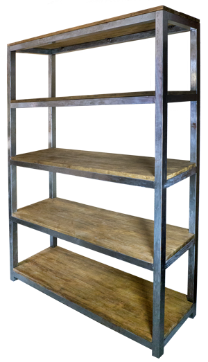 Belastbar und edel im Design zugleich, Regal im Materialmix
Teak-Metall Wandregal Raumteiler Mila im Materialmix Teak-Metall