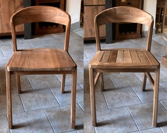 Teakholz-Designstuhl